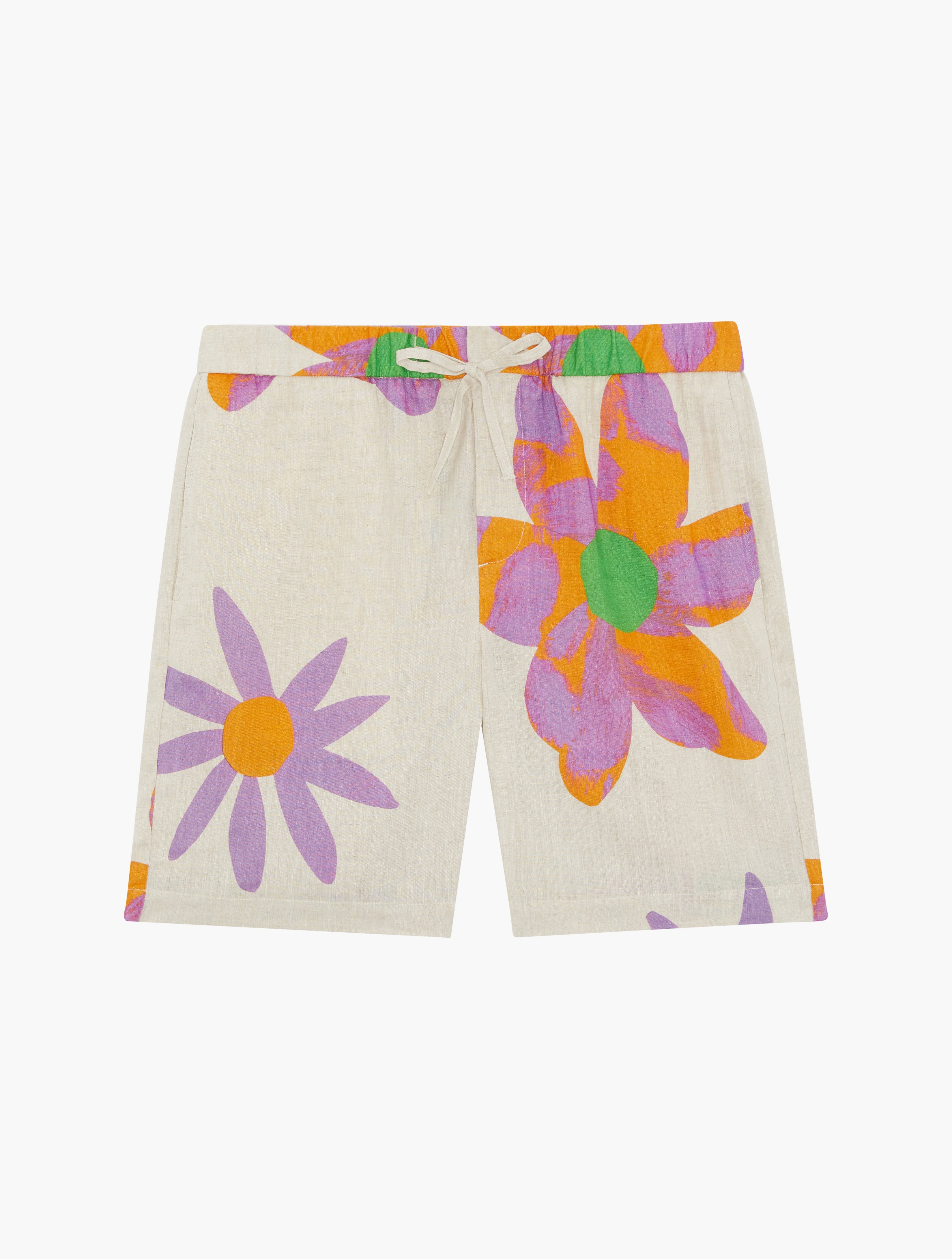 FLORAL FELIPE LINEN SHORTS