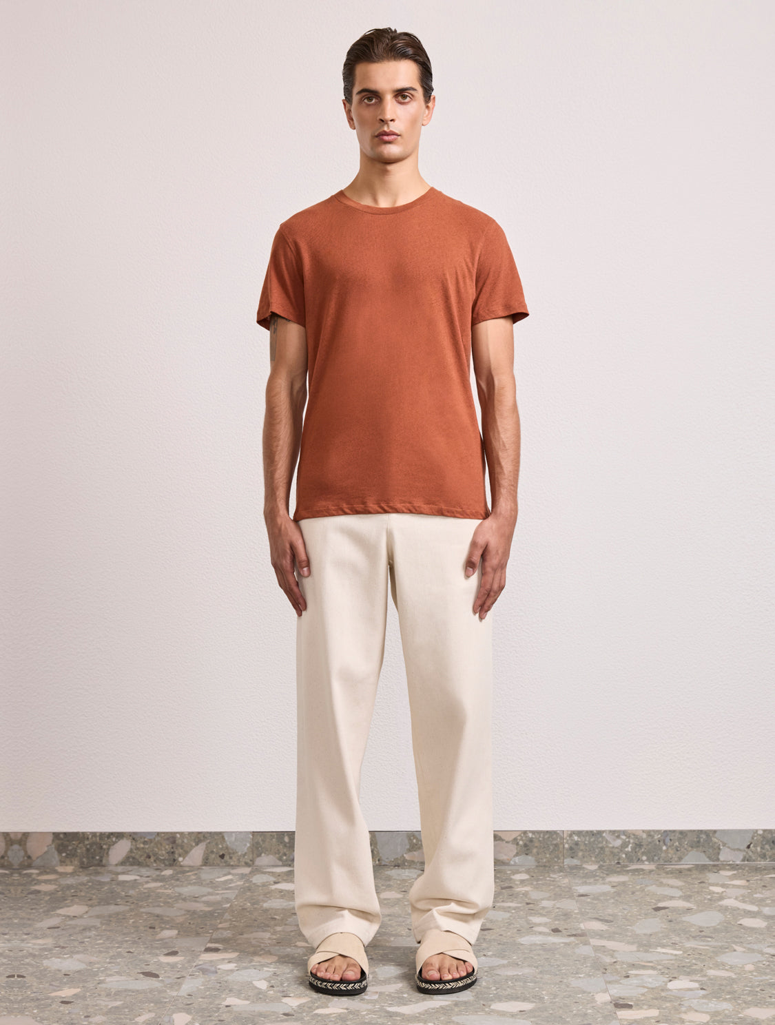 LUCIO LINEN-COTTON T-SHIRT