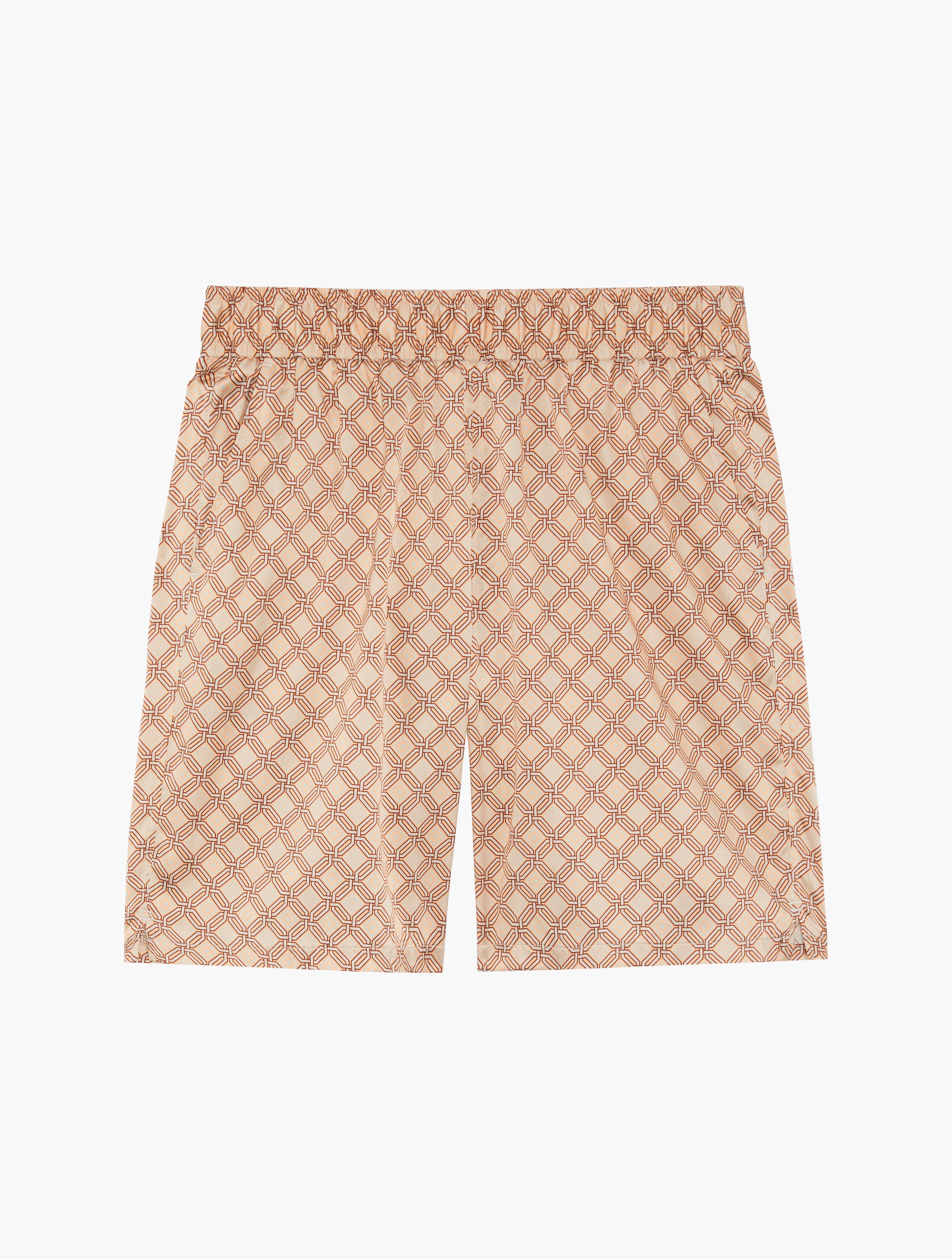 ANGRA TRELIÇA PALMA SILK SHORTS