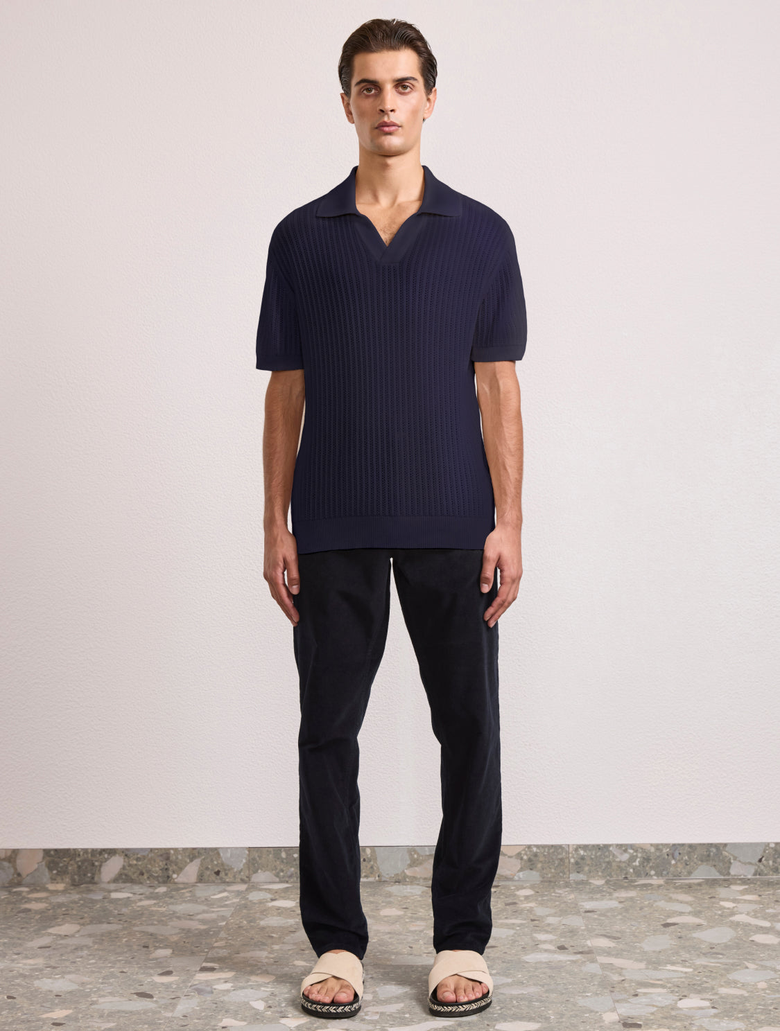 RINO CHAIN STITCH KNIT POLO