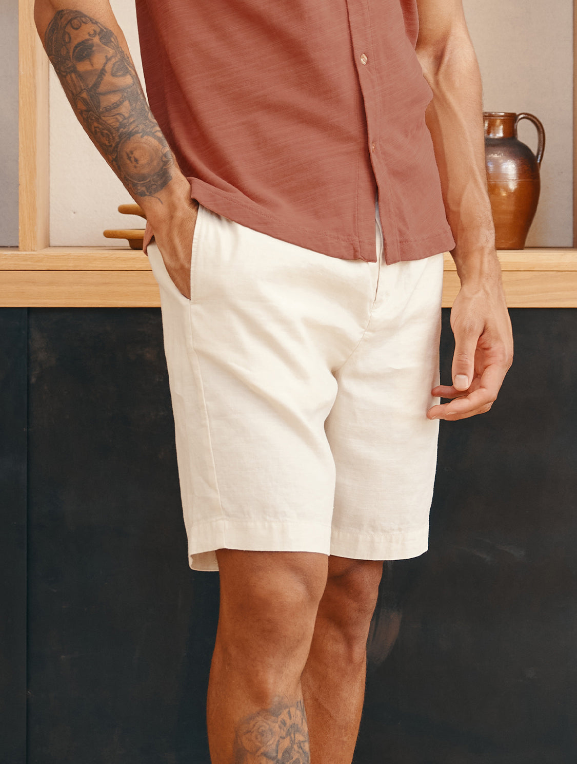 FELIPE TWILL LINEN SHORTS