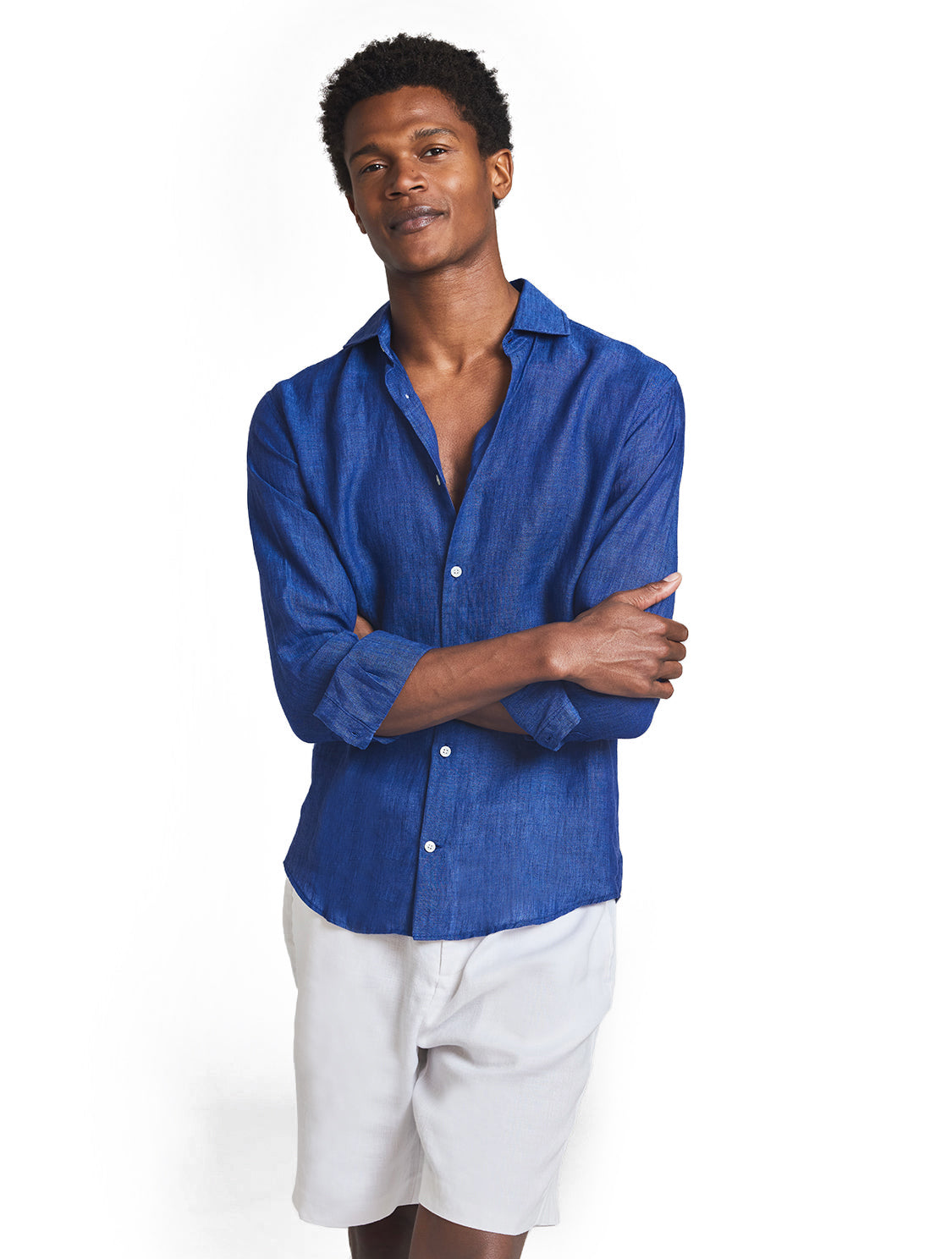 Antonio Linen Shirt Navy Blue | Frescobol Carioca